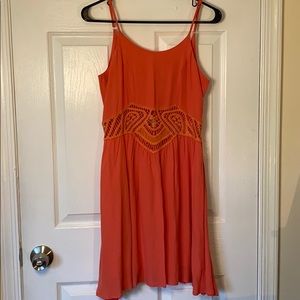 Spaghetti strap CORAL color dress